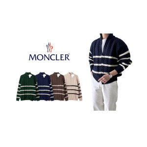 MONCLER 몽클레어 헤비 스트라이프 니트 집업