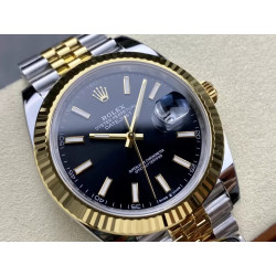 ROLEX 로렉스 데이저스트 블랙 스틱 다이얼 콤비 쥬빌레 41mm 126333-0014