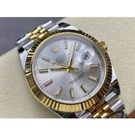 ROLEX 로렉스 데이저스트 실버 스틱 다이얼 콤비 쥬빌레 41mm 126333-0016