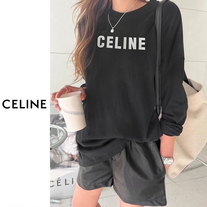 CELINE 셀린느 레터링패치  긴팔티셔츠 2COLOR