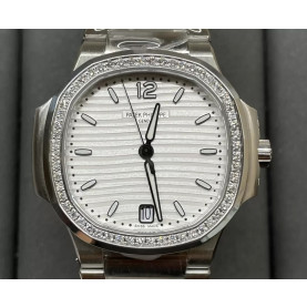 PATEK PHILIPPE 파텍필립 노틸러스 7118 화이트 다이얼 다이아 베젤 34mm 여성용