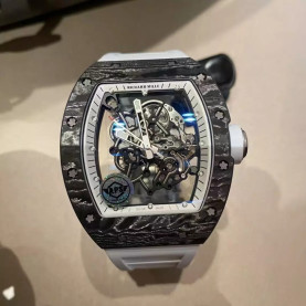 RICHARD MILLE 리차드밀 부바왓슨 블랙 카본 케이스 화이트 포인트 화이트 밴드 RM-055 2COLOR