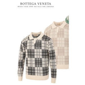 BOTTEGA VENETA 보테가베네타 체크 니트 카라티