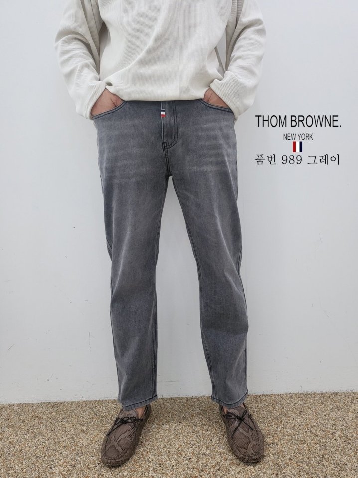 THOM BROWNE 톰브라운 슬림 일자 청바지