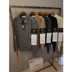 STONE ISLAND 스톤아일랜드 카라 단추 케이블 가디건