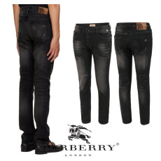 BURBERRY 버버리 스틸탭 흑청 워싱 슬림진