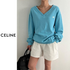 CELINE 셀린느 비비드 브이넥 맨투맨 3COLOR