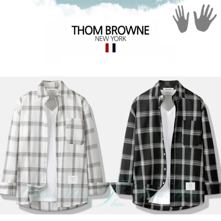 THOM BROWNE 톰브라운 오버핏 에스체크 셔츠