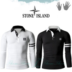 STONE ISLAND 스톤아일랜드 라인 패치 스판 카라