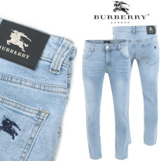 BURBERRY 버버리 블루기사자수 워싱 연청 슬림진