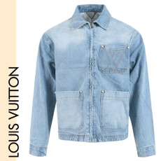 LOUIS VUITTON 루이비통 자수 로고 지퍼 청자켓