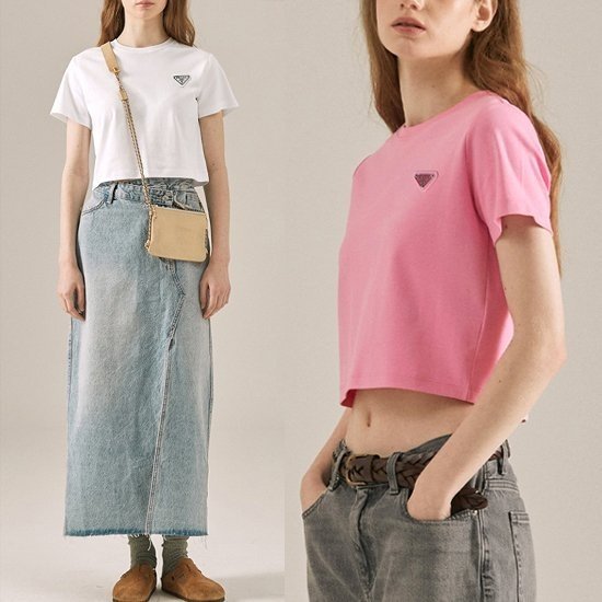 ●4월 판매 19위● PRADA 프라다 세미크롭 반팔