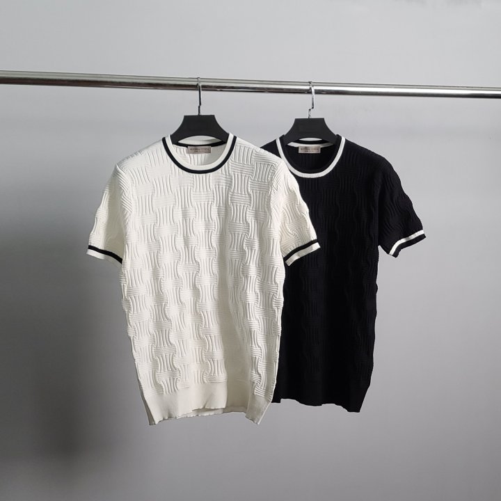 ●6월 판매 20위● BOTTEGA VENETA 보테가베네타 엠보패턴 라운드 반팔 니트