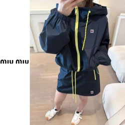 MIUMIU 미우미우 로프 후드 집업 스커트 세트 4COLOR