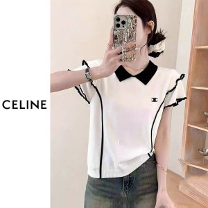 CELINE 셀린느 라인 카라 배색 반팔니트 2COLOR
