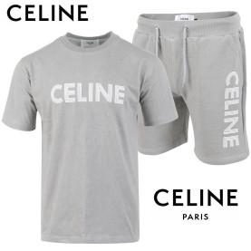 CELINE 셀린느 피그먼트 로고 나염 반팔 & 반바지 셋트