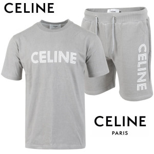 CELINE 셀린느 피그먼트 로고 나염 반팔 & 반바지 셋트