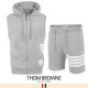THOM BROWNE 톰브라운 사이드 4바 민소매 후드집업 & 반바지 세트