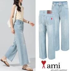 AMI 아미 와이드 연청 팬츠