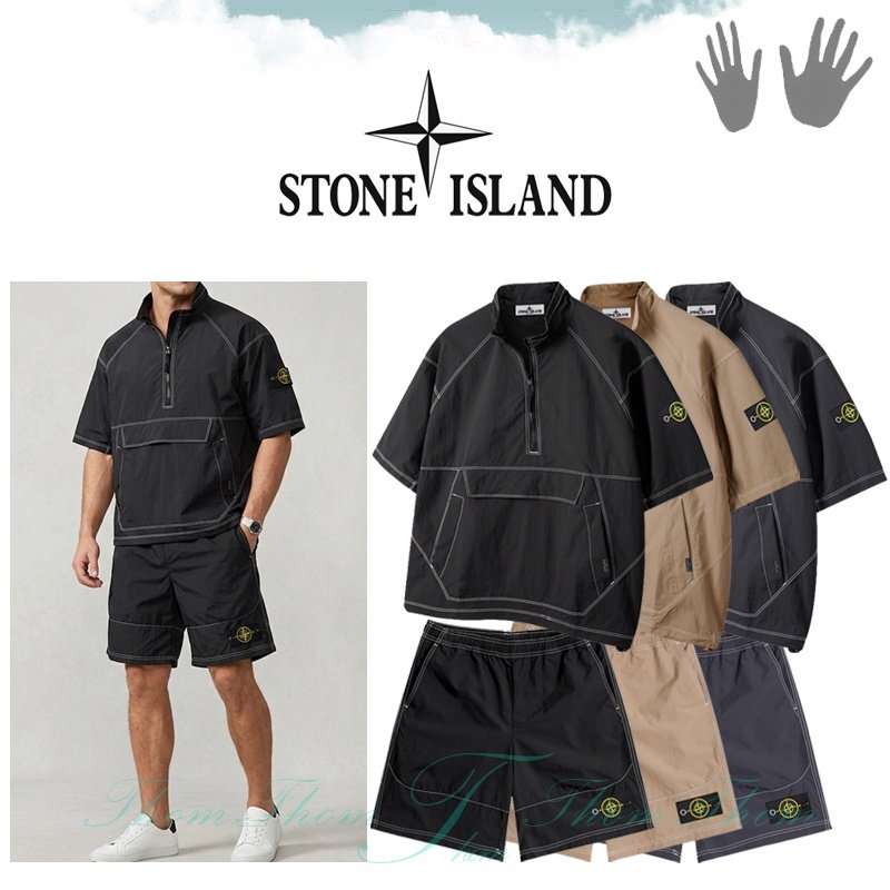 STONE ISLAND 스톤아일랜드 오버핏 스티치 아노락 세트