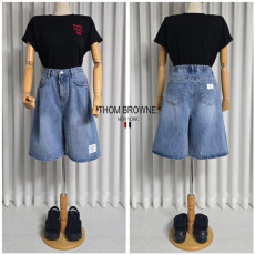 THOM BROWNE 톰브라운 주름4부 워싱 팬츠