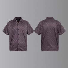LOUIS VUITTON 루이비통 모노그램 오픈 카라 쇼트 슬리브 셔츠