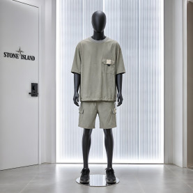 STONE ISLAND 스톤아일랜드 PK 라운드 스트링 티셔츠 &카고 밴딩 팬츠 3COLOR