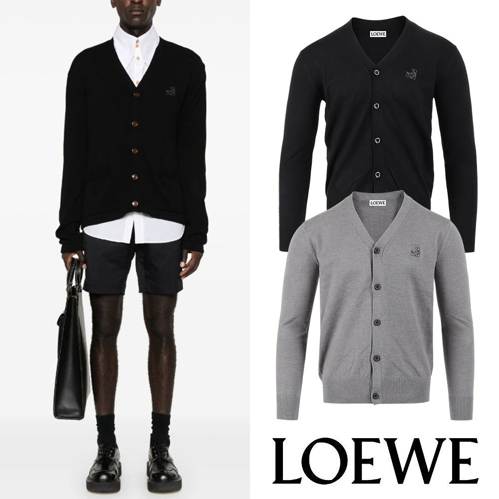 LOEWE 로에베 신상 아나그램 자수 울 가디건