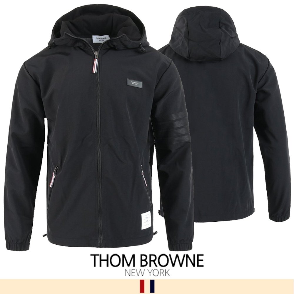 THOM BROWNE 톰브라운 블랙 4바 윈드 자켓