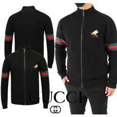 GUCCI 구찌 비 패치 하이넥 울니트 집업