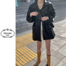 PRADA 프라다 피니시 레더 자켓