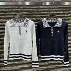 DIOR 디올 자카드 카라 니트