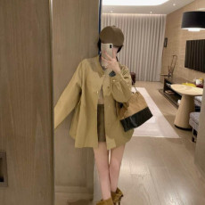 MIUMIU 미우미우 블루체크 트렌치 코트