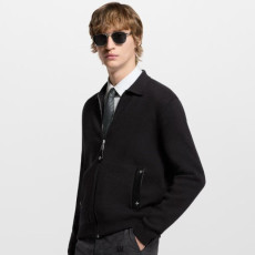 LOUIS VUITTON 루이비통 위드 레더 블루종 니트 블루종 자켓