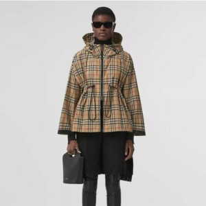 BURBERRY 버버리 로고 테이프 빈티지 체크 후드 자켓