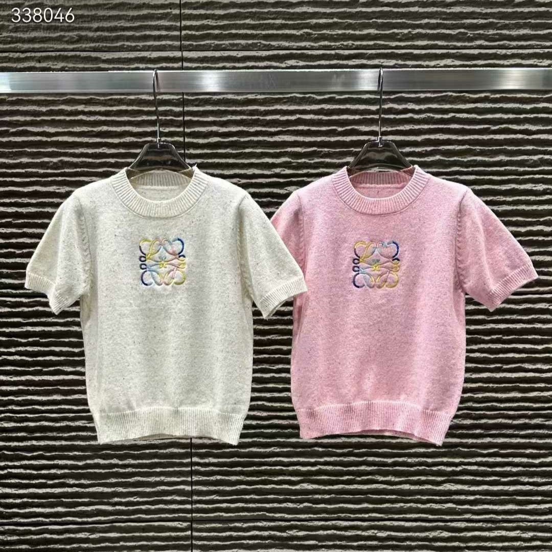 LOEWE 로에베 아나그램 쇼트슬리브 니트