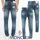 MONCLER 몽클레어  화이트 노블스틸 패치 워싱 슬림진