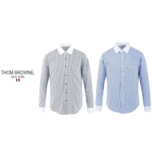 THOM BROWNE 톰브라운 투톤라인 포켓 셔츠