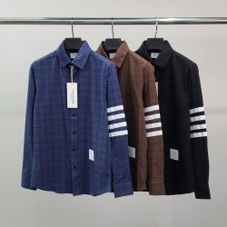 THOM BROWNE 톰브라운 화이트완장 타탄체크 셔츠