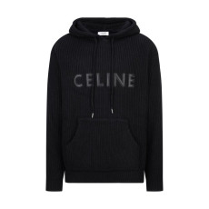 CELINE 셀린느 레더 오버사이즈 후드 스웨터