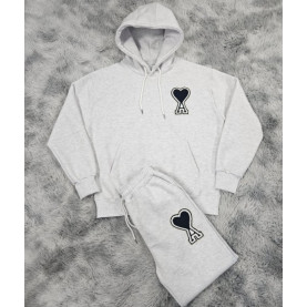 AMI 아미 빅하트 기모 후드&조거 팬츠 세트 2COLOR