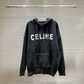 CELINE 셀린느 로고 패치 후드 니트