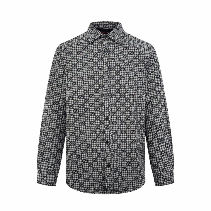GUCCI 구찌 깅엄 코튼 자카드 셔츠