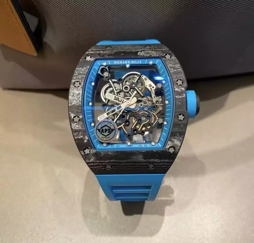 RICHARD MILLE 리차드밀 부바왓슨 블랙 카본 케이스 블루 포인트 블루 밴드 RM-055