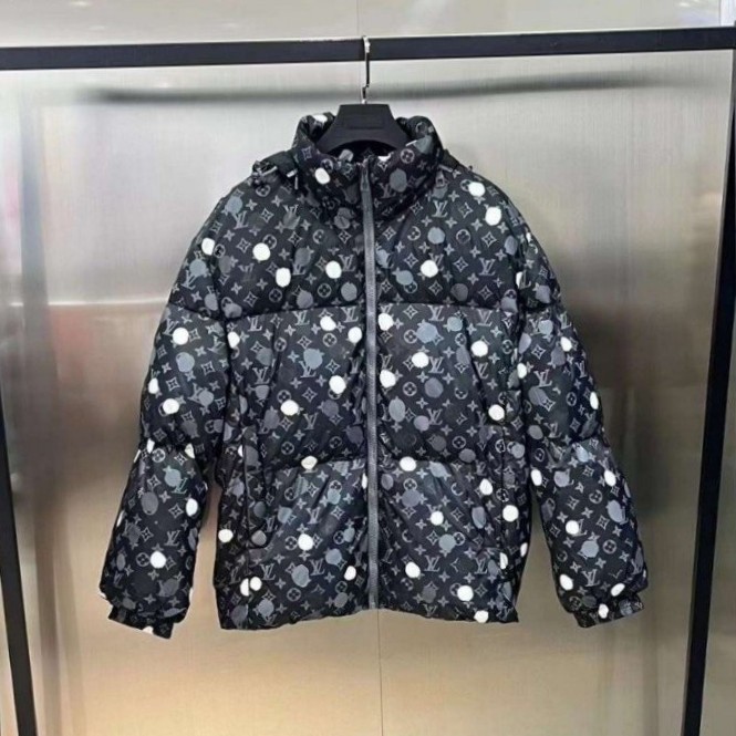 LOUIS VUITTON 루이비통 X 쿠사마 야요이 한정판 클래식 핏컷 다운 재킷
