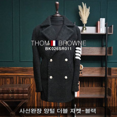 ●2월 판매 15위● THOM BROWNE 톰브라운 사선완장 양털 더블 자켓