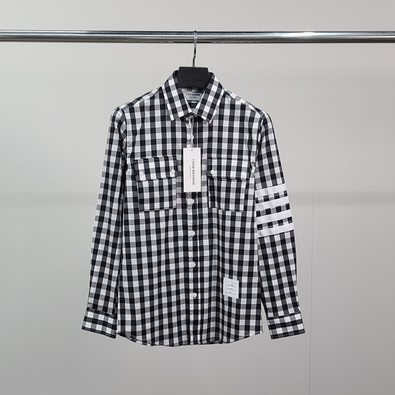 THOM BROWNE 톰브라운 사선완장 건클럽 체크 셔츠