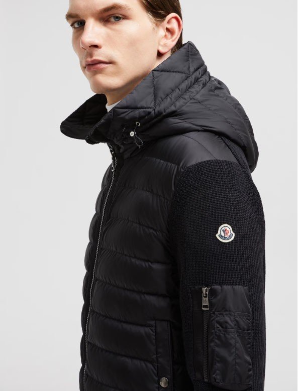 MONCLER 몽클레어 로고 패치 울 니트 패딩 자켓 2COLOR