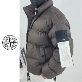 STONE ISLAND 스톤아일랜드 가먼트 레더 패딩 자켓