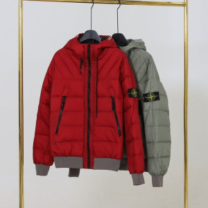 STONE ISLAND 스톤아일랜드 와펜 크링클랩스 가먼트다잉 후드 패딩 자켓
